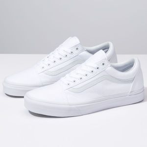 White “Canvas Old Skool” Vans